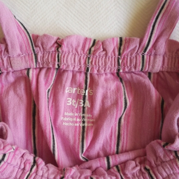 carter's purple striped bubble tank top 3T toddler girls - Picture 3 of 5